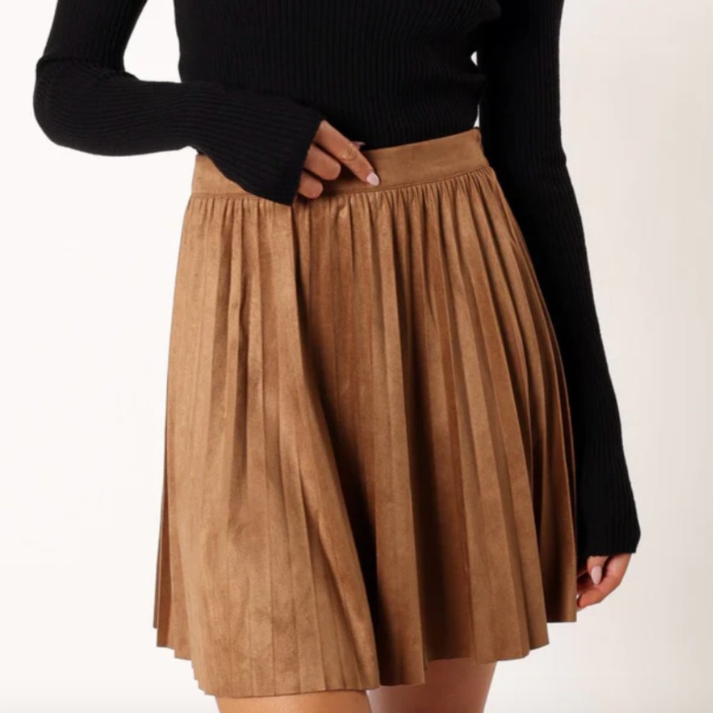 Lizzie Faux Suede Mini Skirt -- Petal & Pup
